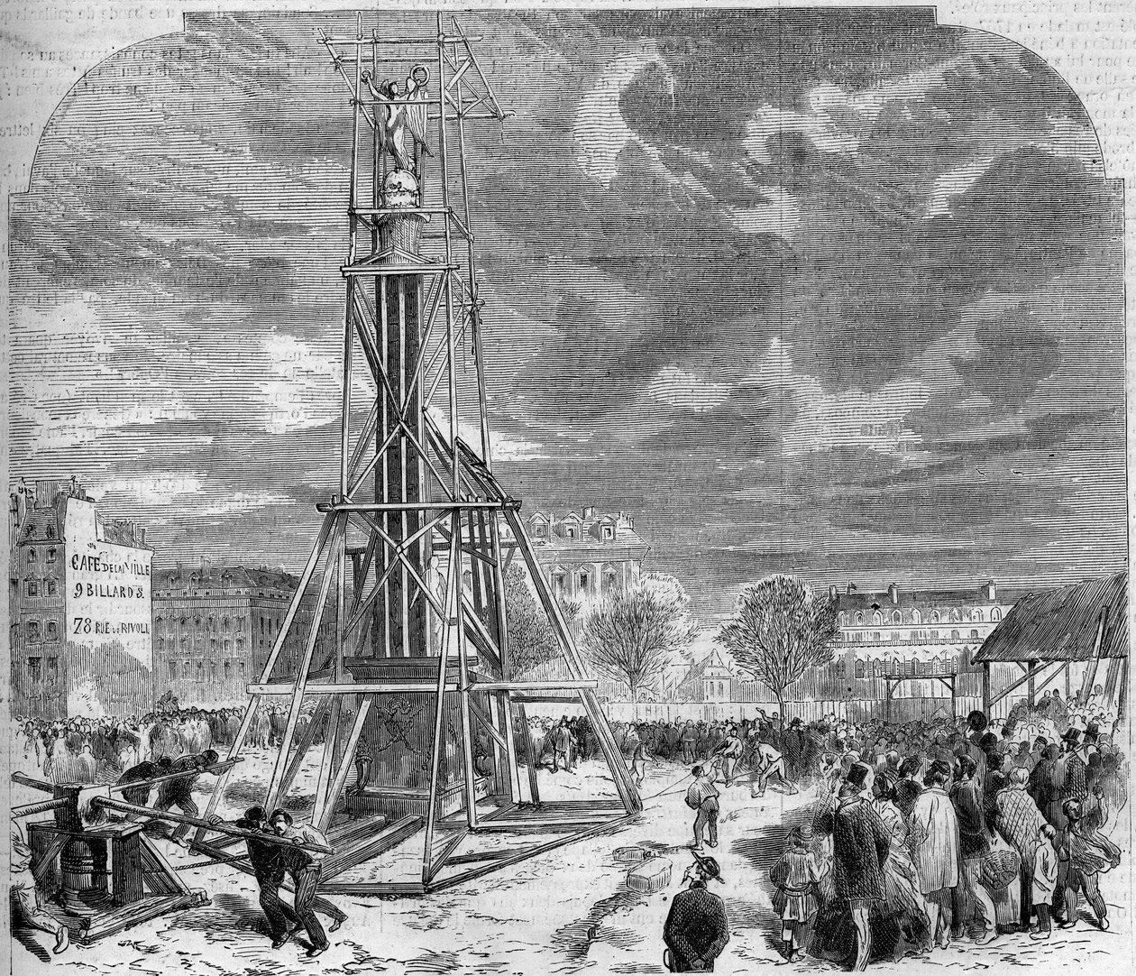 A fonte do Palmier mudou-se para a Place du Chatelet, em Paris, em 1858. de French School