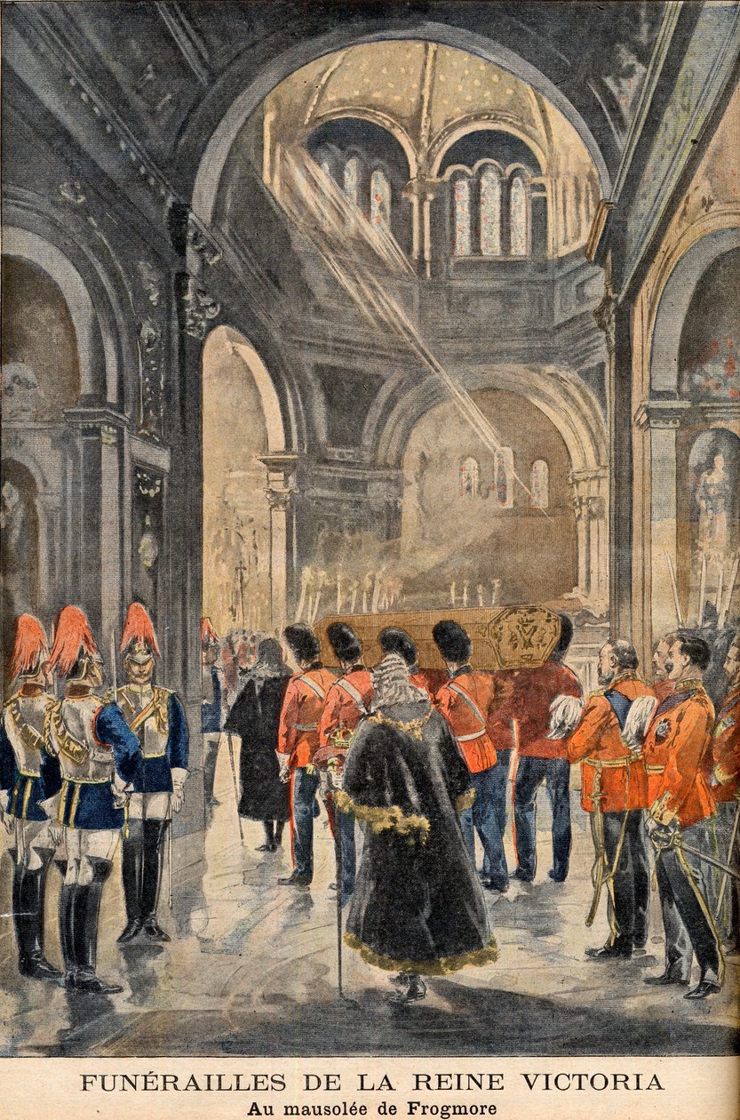 O funeral da Rainha Victoria de Inglaterra no Mausoléu de Frogmore em Windsor 2 de Fevereiro de French School