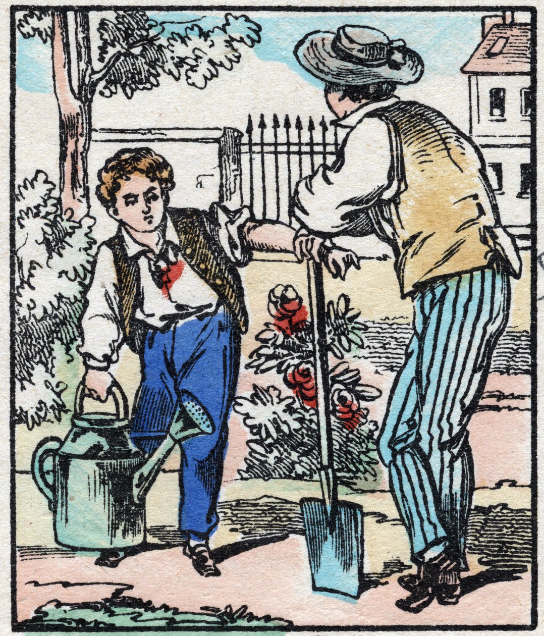 O jardineiro. Gravação em "La chanson des metier". Imagem epinal, finais do século XIX. Coleção privada. de French School