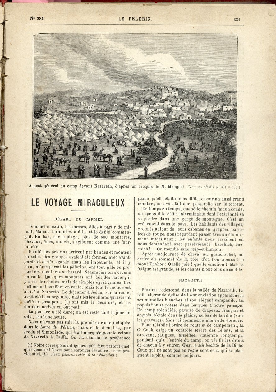 O aspecto geral do campo em frente de Nazaré, baseado num esboço de M. Mougeot, Le Pèlerin de French School