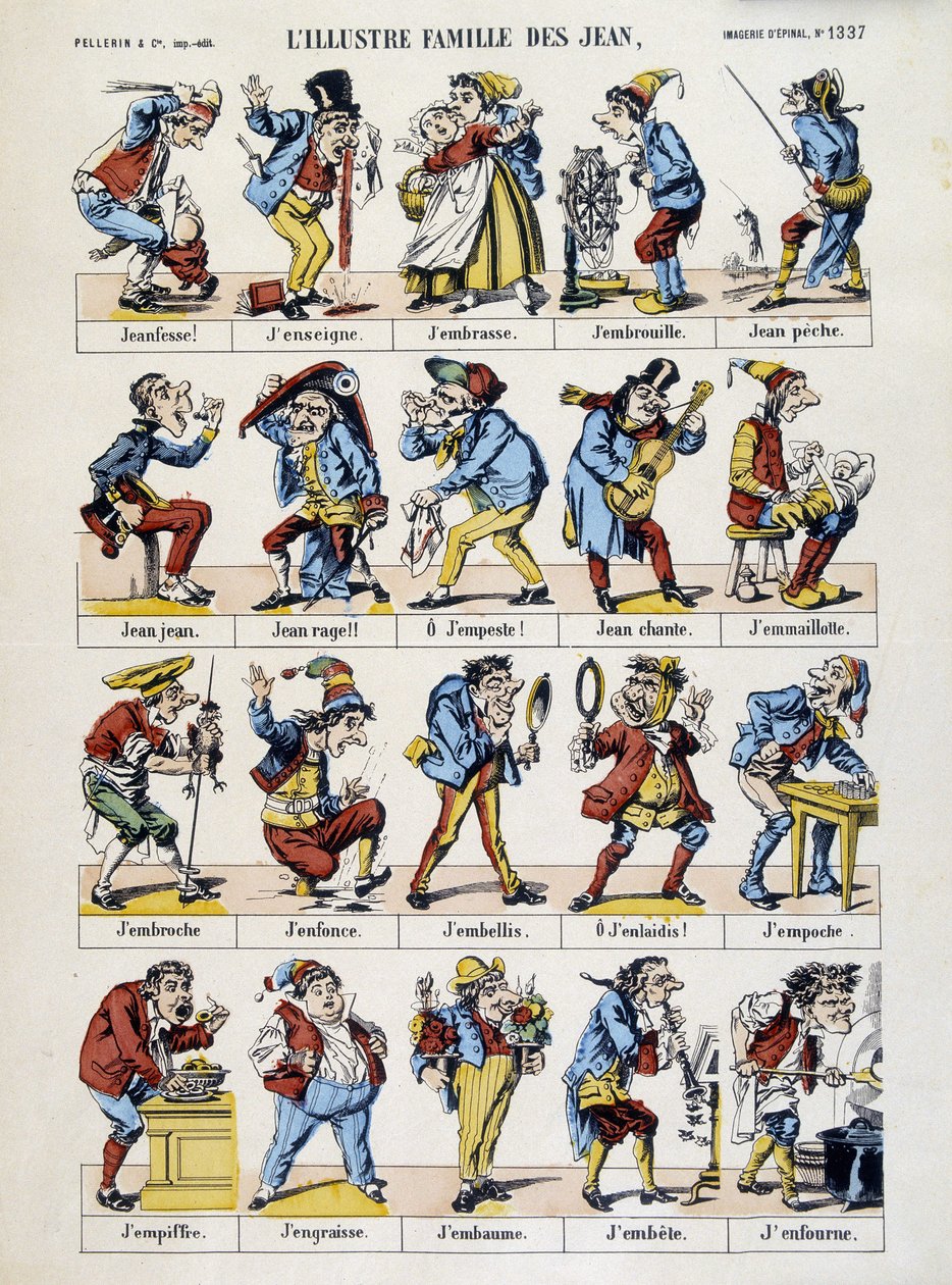 A ilustre família dos John. Imagem de Epinal, sd. Século XIX. de French School