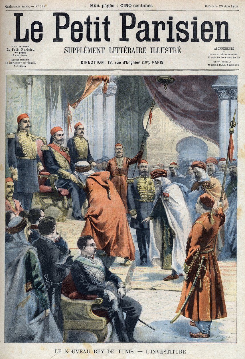 A inauguração do novo Bey of Tunis Hedi Bey (Muhammad El Hadi Bey de French School