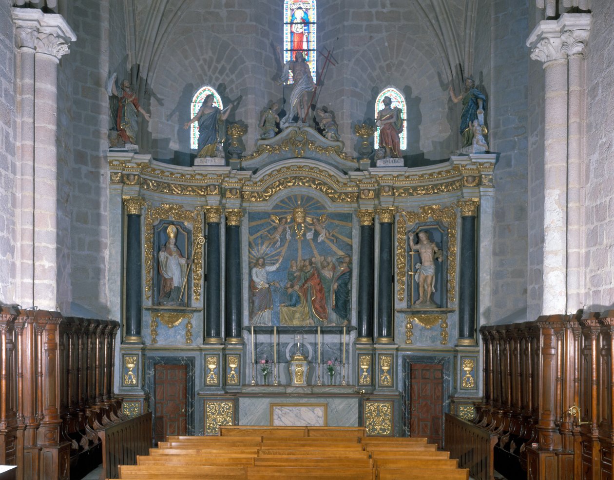 O interior da Igreja da Pêra sobre a Vida em Vendée (85) de French School