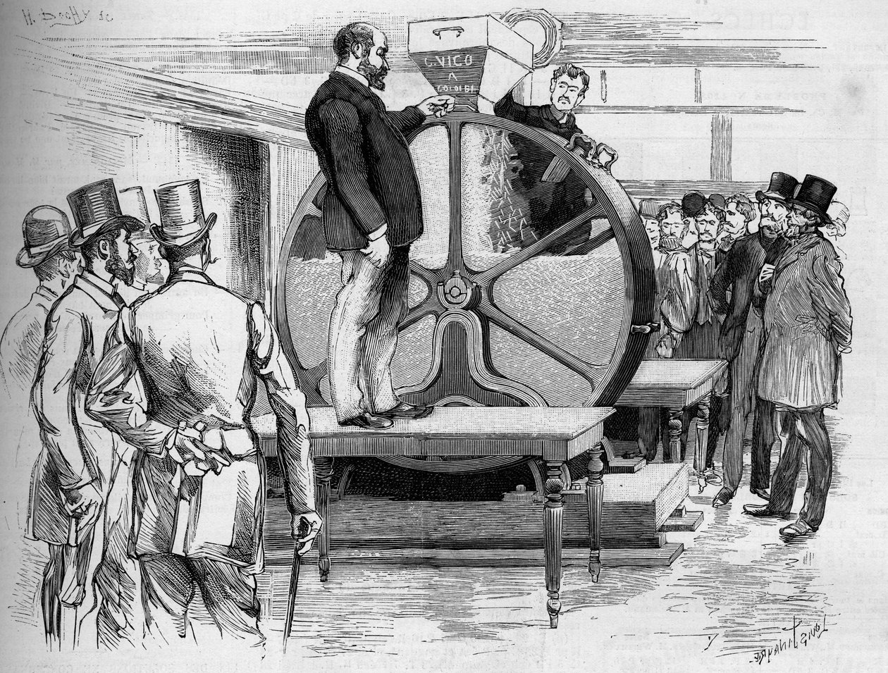 A introdução dos títulos do Panamá na presença dos diretores, em 1888. de French School