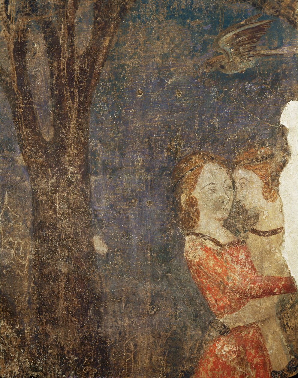 O beijo, cena cortês ... (fresco) de French School