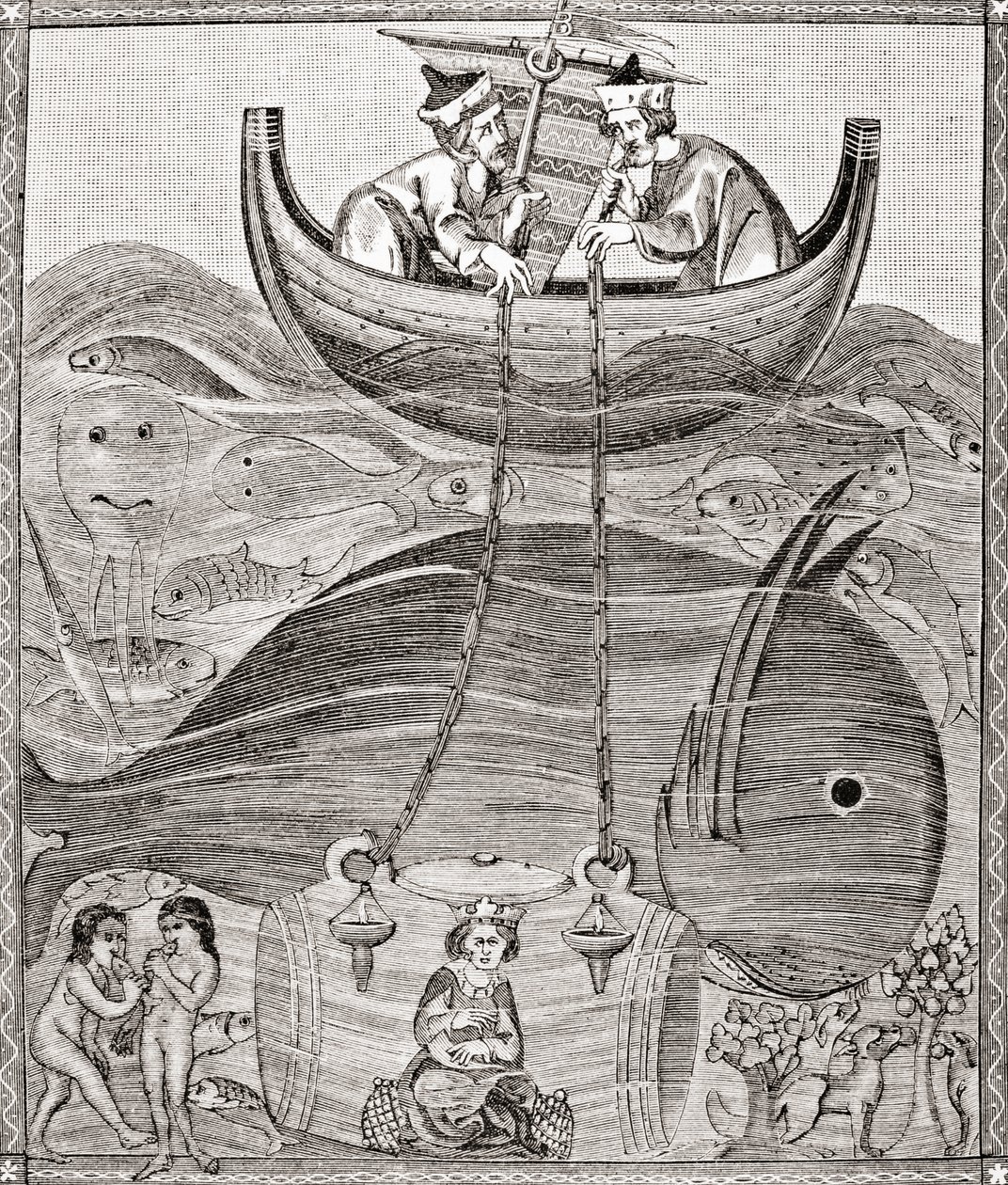 O mundo marinho de acordo com as concepções da Idade Média, da Ciência e Literatura na Idade Média por Paul Lacroix pub. Londres 1878 de French School