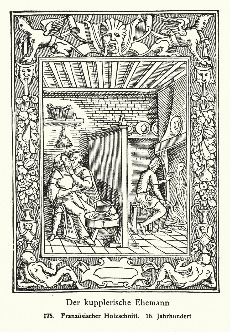 O marido casamenteiro (xilogravura) de French School