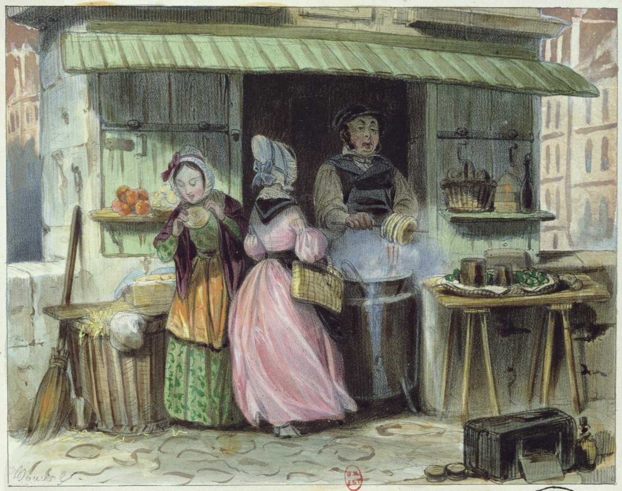 O comerciante de oublies em Paris, 1 ª metade do século 19 de French School