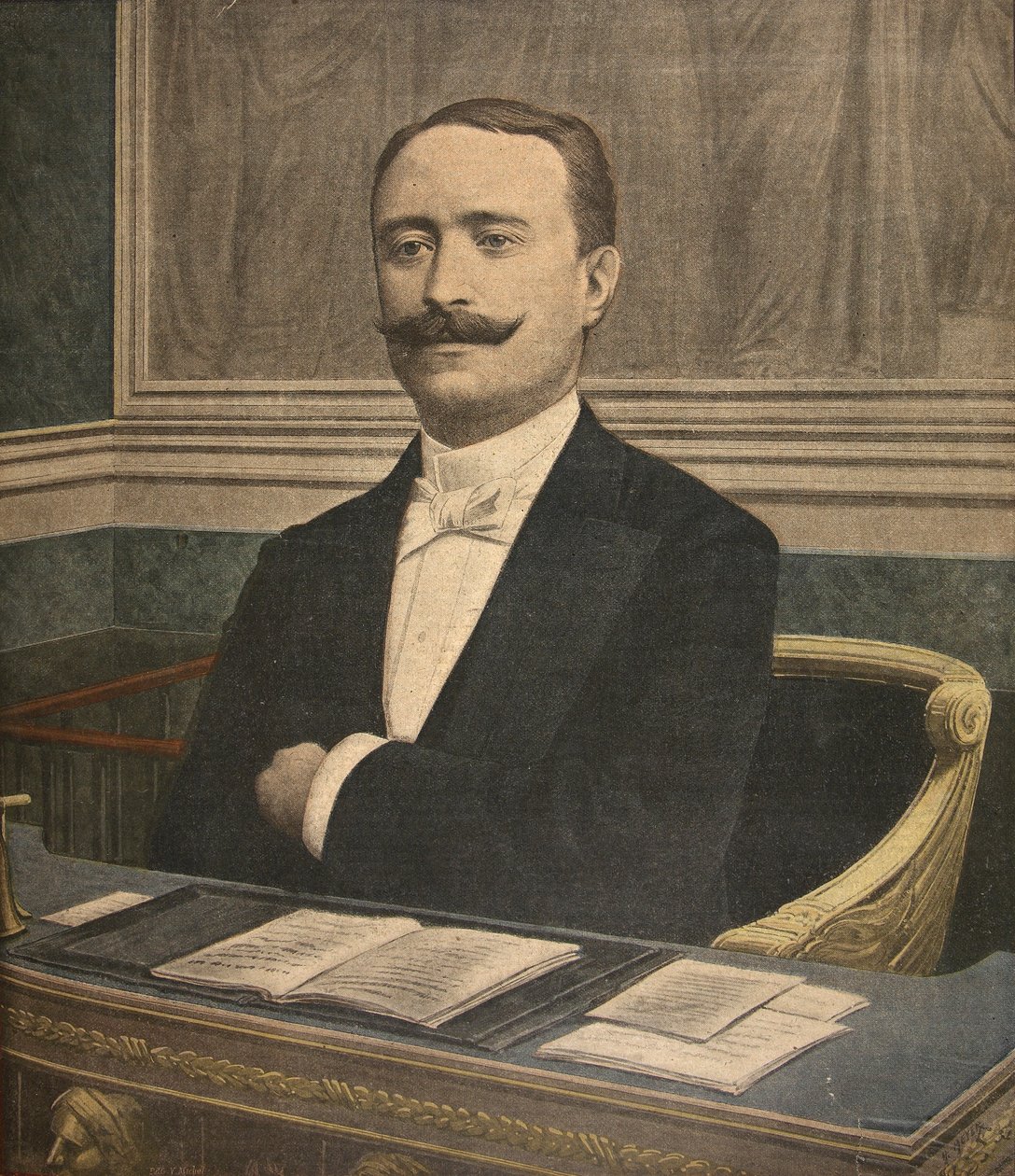 O novo Presidente da Chambre des Deputes: Paul Deschanel, ilustração do Le Petit Journal: Suplemento illustre, 26 de junho de 1898 de French School