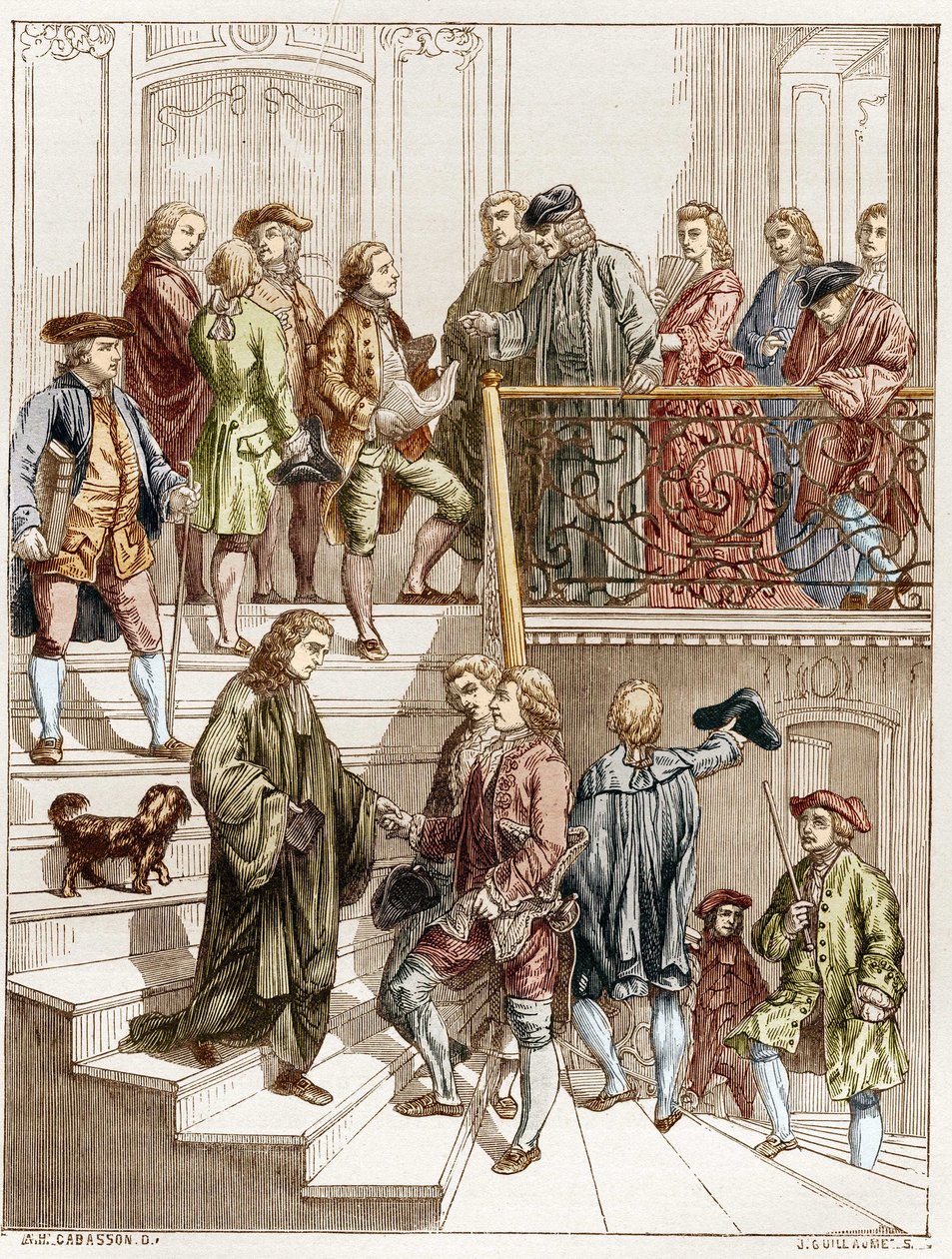 Os filósofos do século XVIII na escada de Voltaire (François Marie Arouet dit de French School