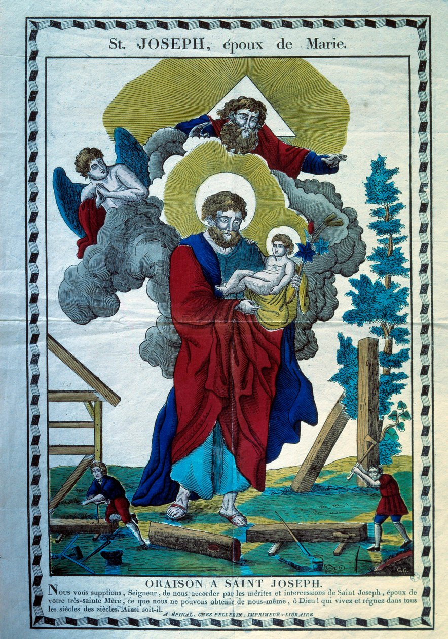 A oração de São José, Esposo de Maria Gravura do século XIX. Paris, Museu de Artes e Tradições Populares de French School