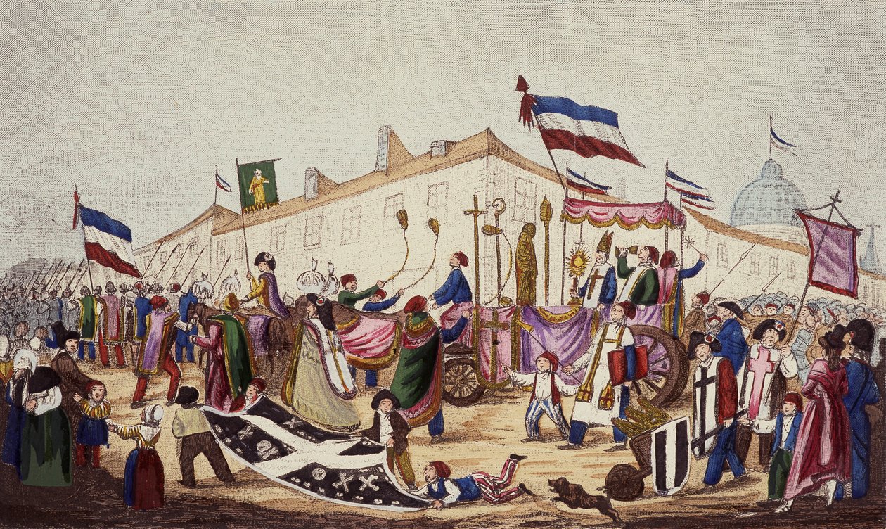 Os restos da superstição arrastados para a Convenção, novembro de 1793 de French School