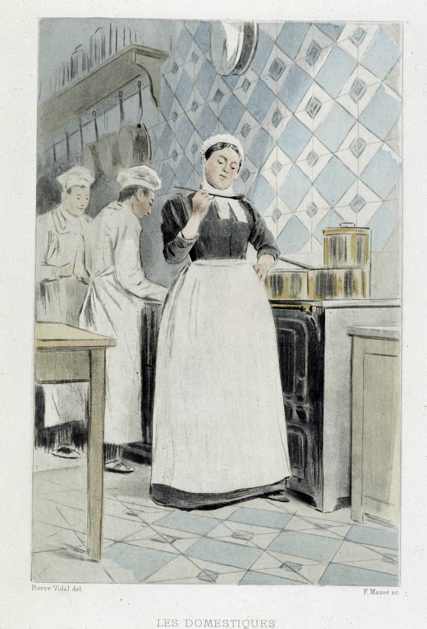 Os criados: o cozinheiro - em "Nos contemporains" de Octave Uzanne de French School