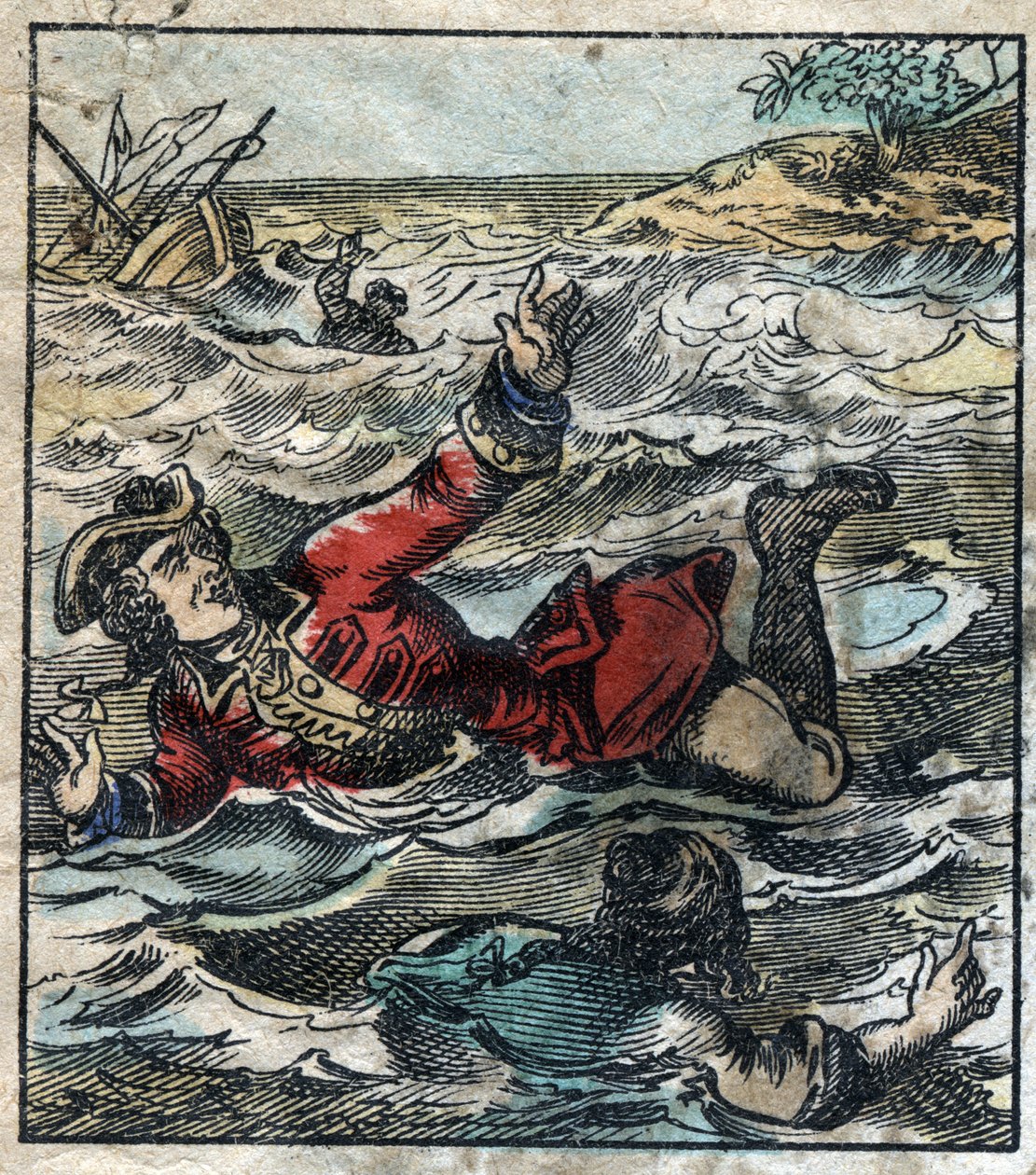 O afundamento de Lemuel Gulliver. Ilustração para "Gulliver