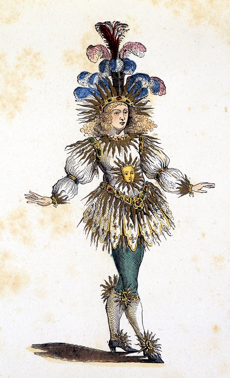 O rei do sol em traje de teatro. Sd. Século XVIII de French School