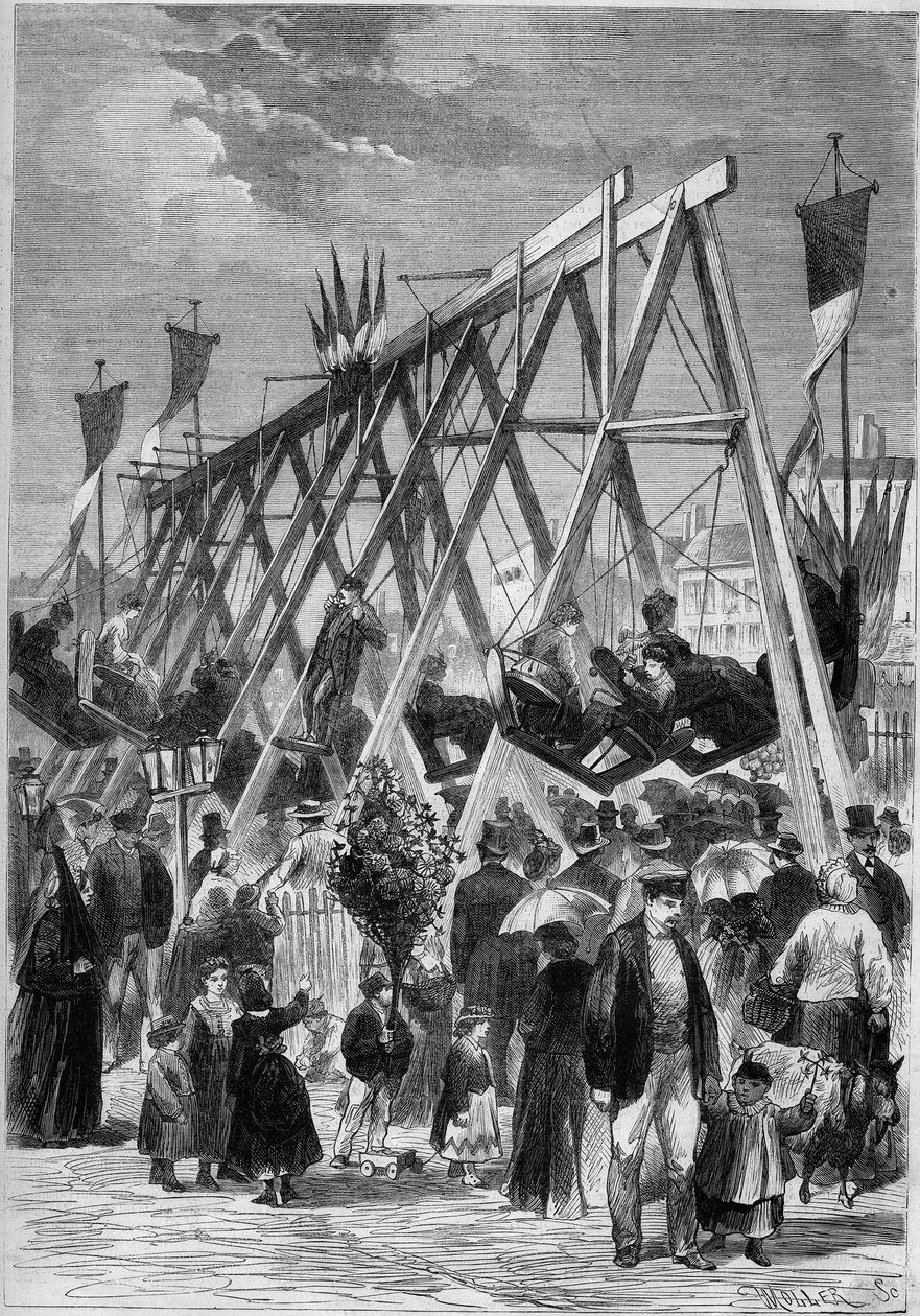 Os balanços da aldeia de Malakoff, na área das fortificações. Paris de French School