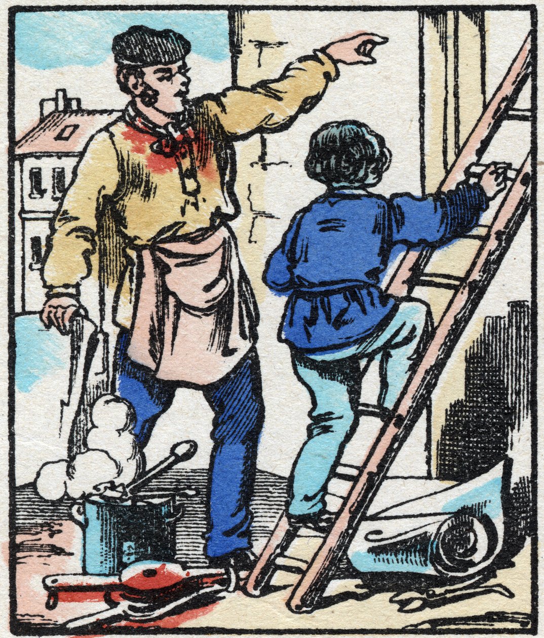 O formigueiro. Gravura em "La chanson des metier". Imagem epinal, finais do século XIX. Coleção privada. de French School