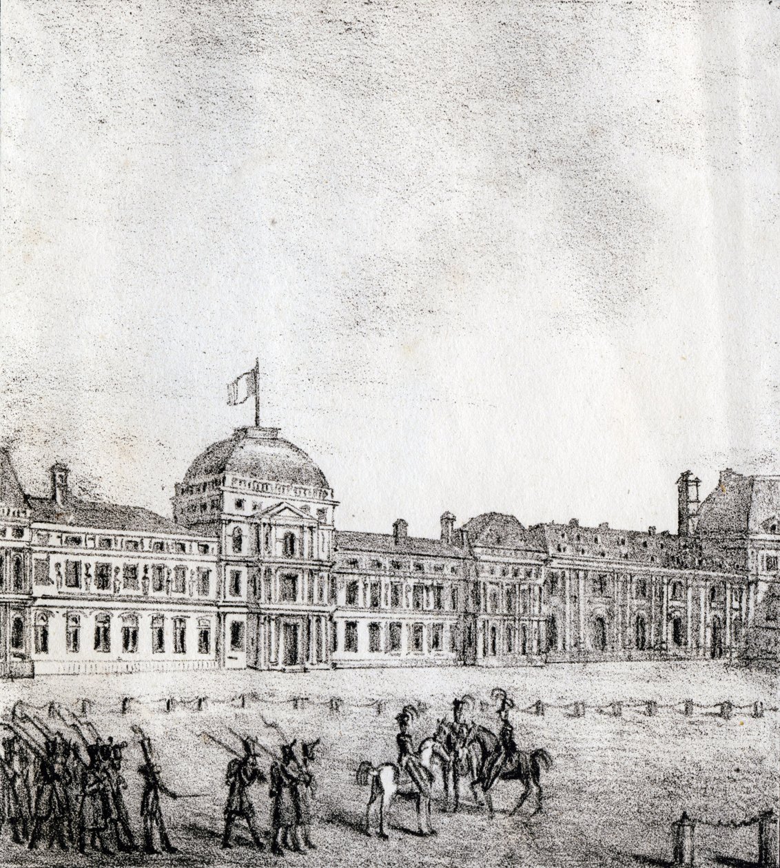 Os tuilerias - "Alfabeto Pitoresco des Monumens de Paris" c.1840 (gravura) de French School