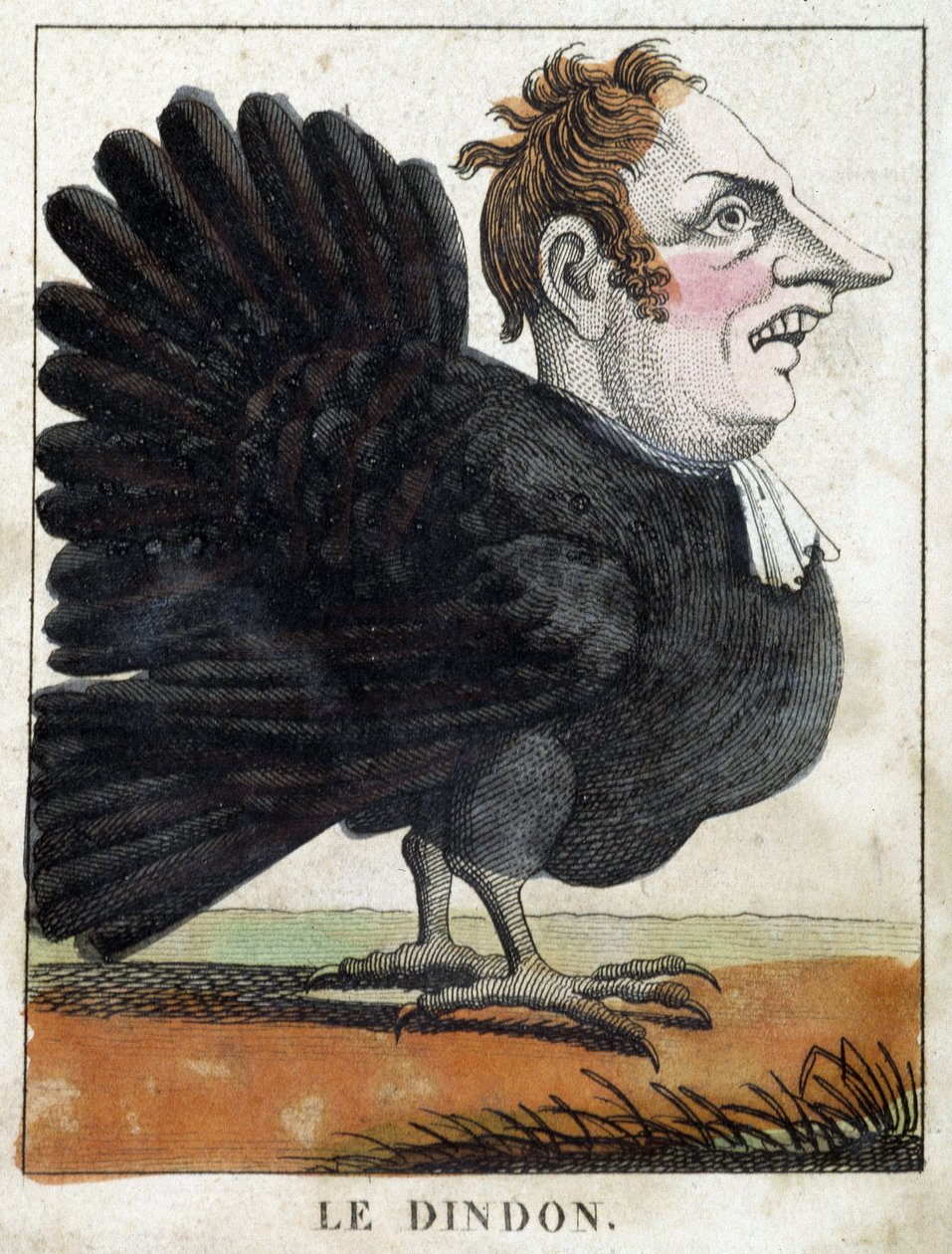 O peru em Caricatura, estudo do personagem "carácter volátil" sd. 19º, imaginário popular. de French School