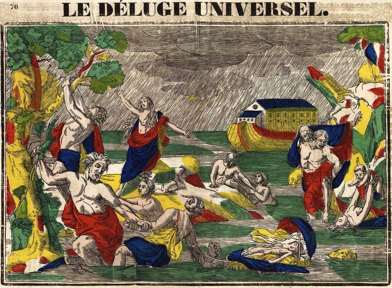 A inundação universal, imagem epinal do século XIX de French School