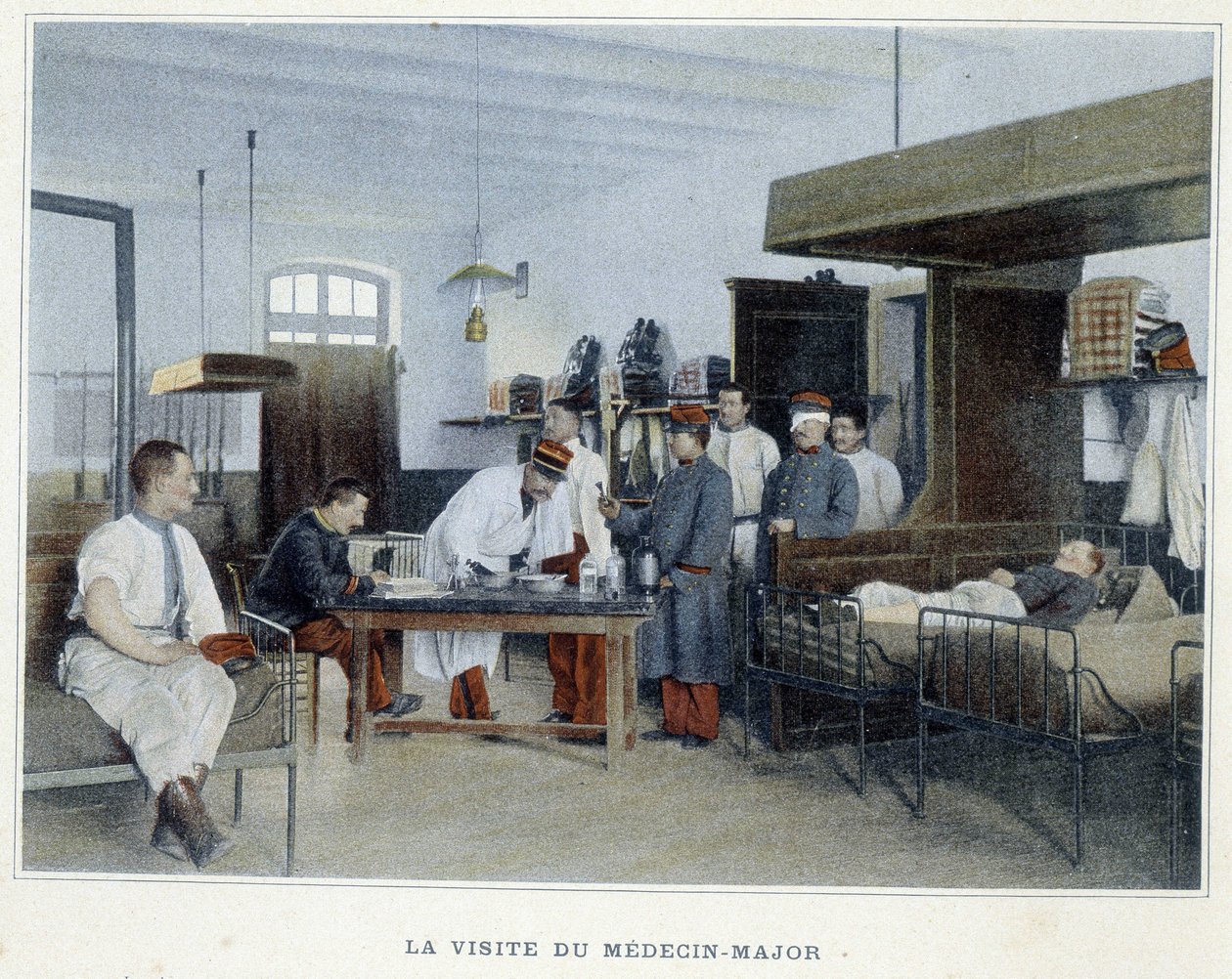A visita do médico major - em "Album militaire" - infantaria: serviço interno de French School