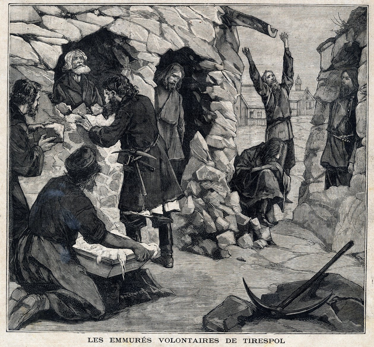 Os voluntários de Tiraspol, na Moldávia, que desejam tornar-se mártires, estão vivos. No "Le Peute Parisien" em 23/05/1897. Coleção Privada de French School