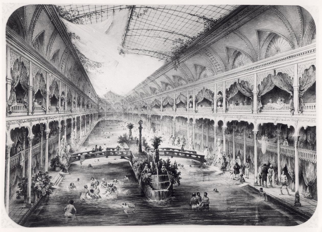 O ginásio de água dos Champs-Elysées em Paris, 1847 de French School