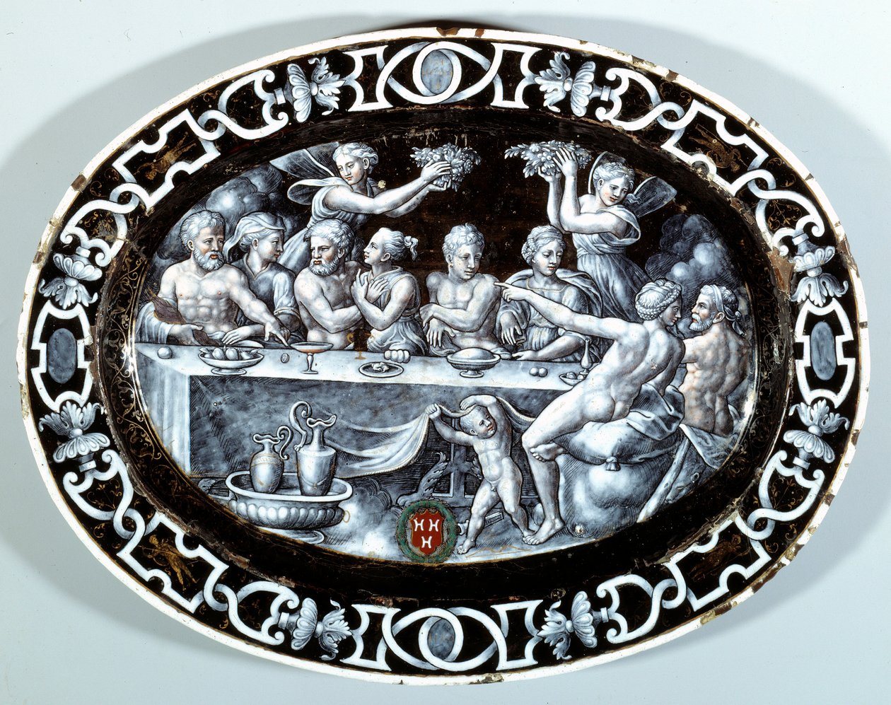 A festa de casamento de Psyche Oval Plat em esmalte pintado em cobre da escola francesa. 1560 Paris, Musee du Louvre de French School