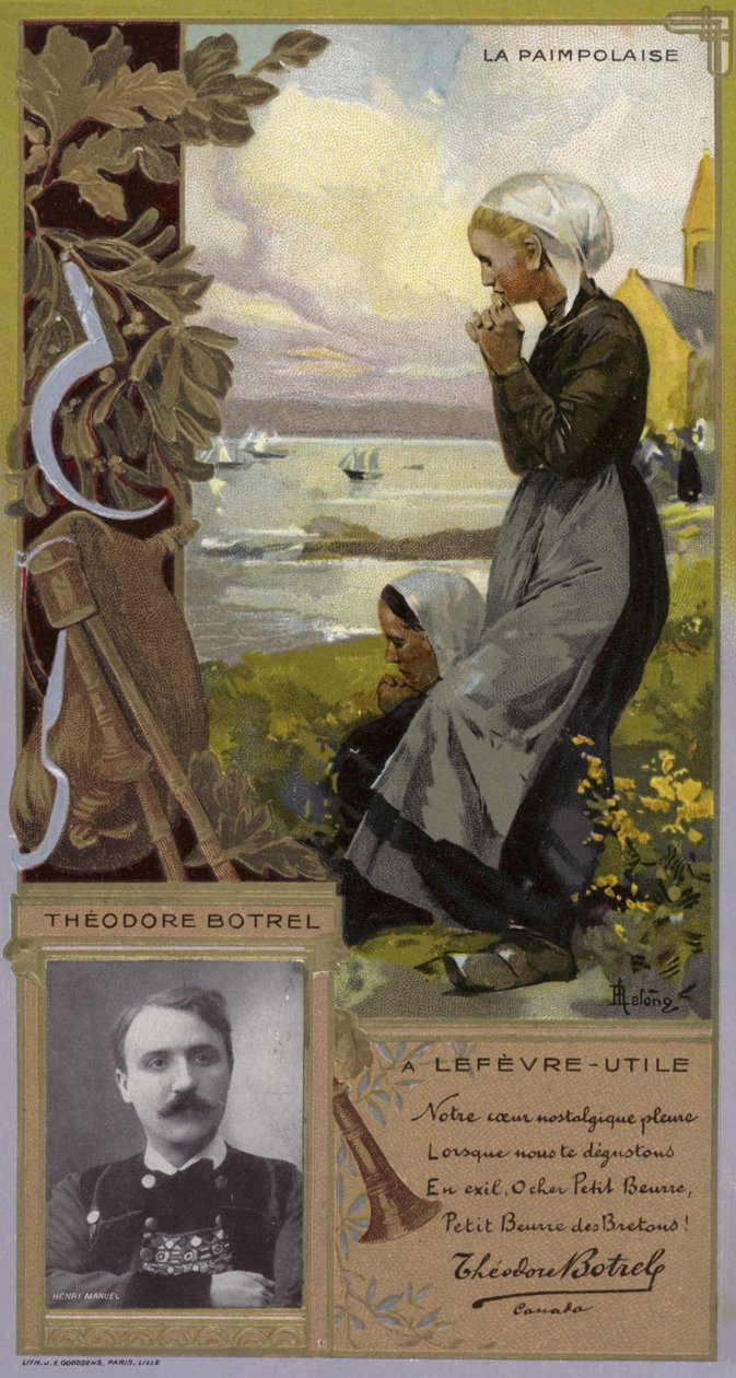 Theodore Botrel, cantor e compositor francês (cromolito) de French School