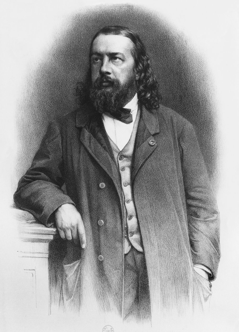 Theophile Gautier, gravado por A. Lemoine de French School