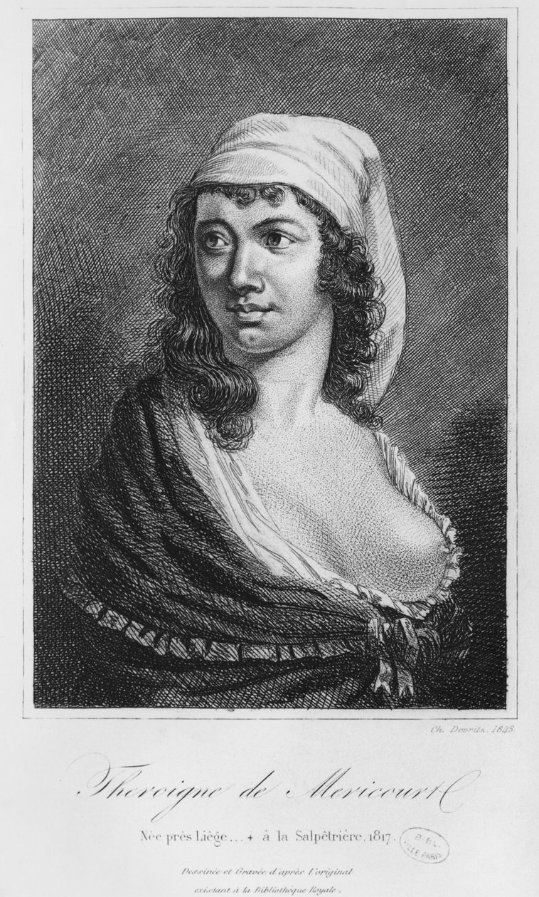 Theroigne de Mericourt, gravado por Charles Devrits (século XIX) 1845 de French School