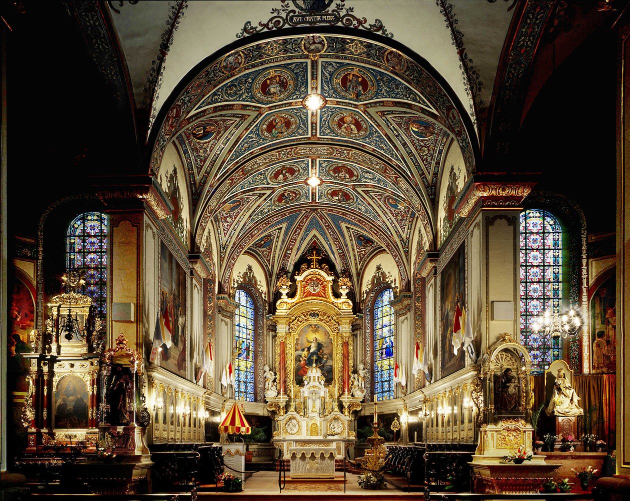 Thierenbach (68) - interior da Catedral de Notre-Dame de Alsace - La Nef. de French School