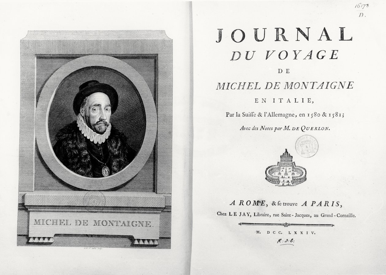 Página de rosto e frontispício com retrato do autor de A. de Saint Aubin, do 