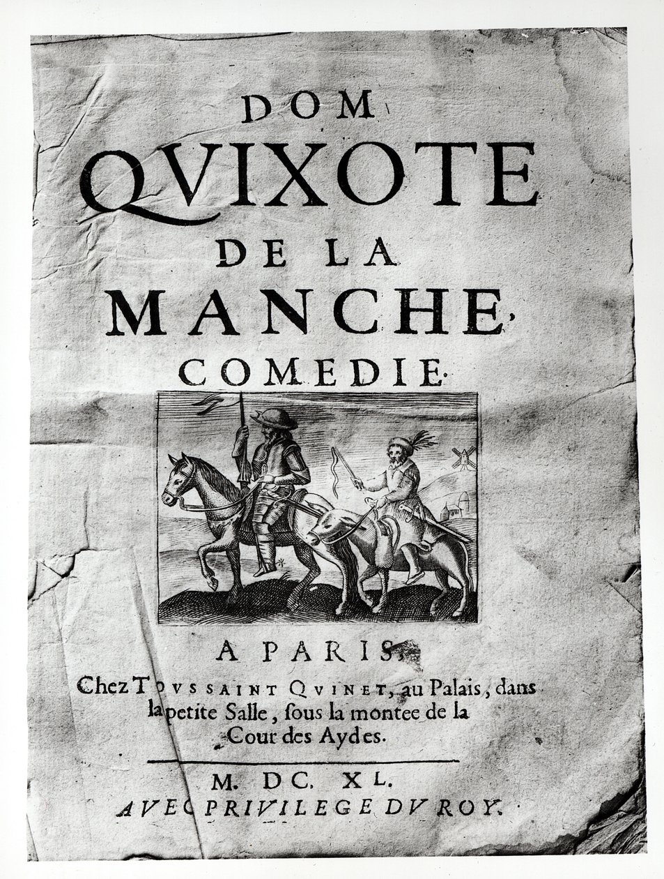 Página de título de Dom Quixote de La Mancha Comedie por Guerin de Bouscal, 1640 de French School