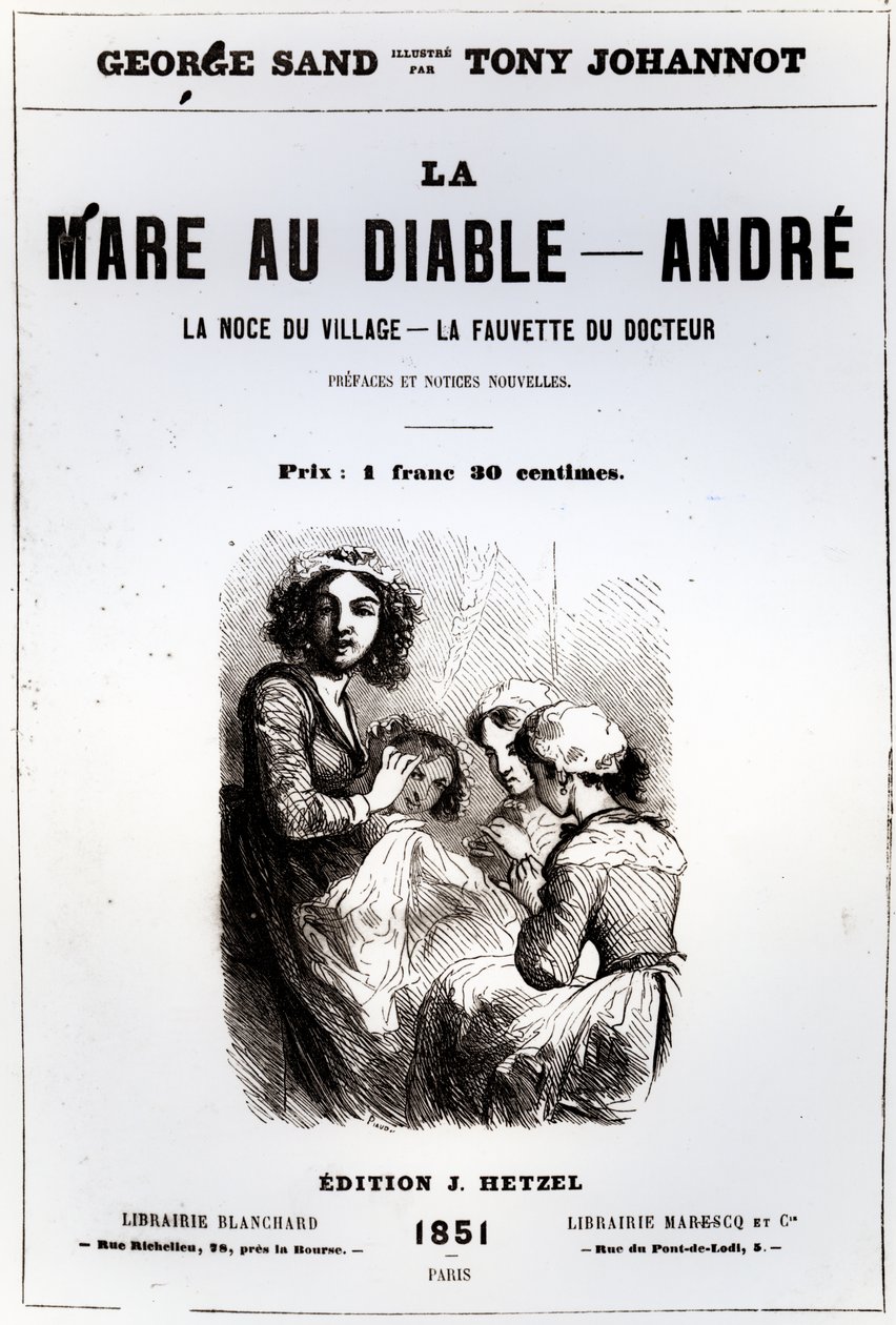 Página de rosto da The Devils Pool, de George Sand, ilustrada por Tony Johannot, 1851 de French School