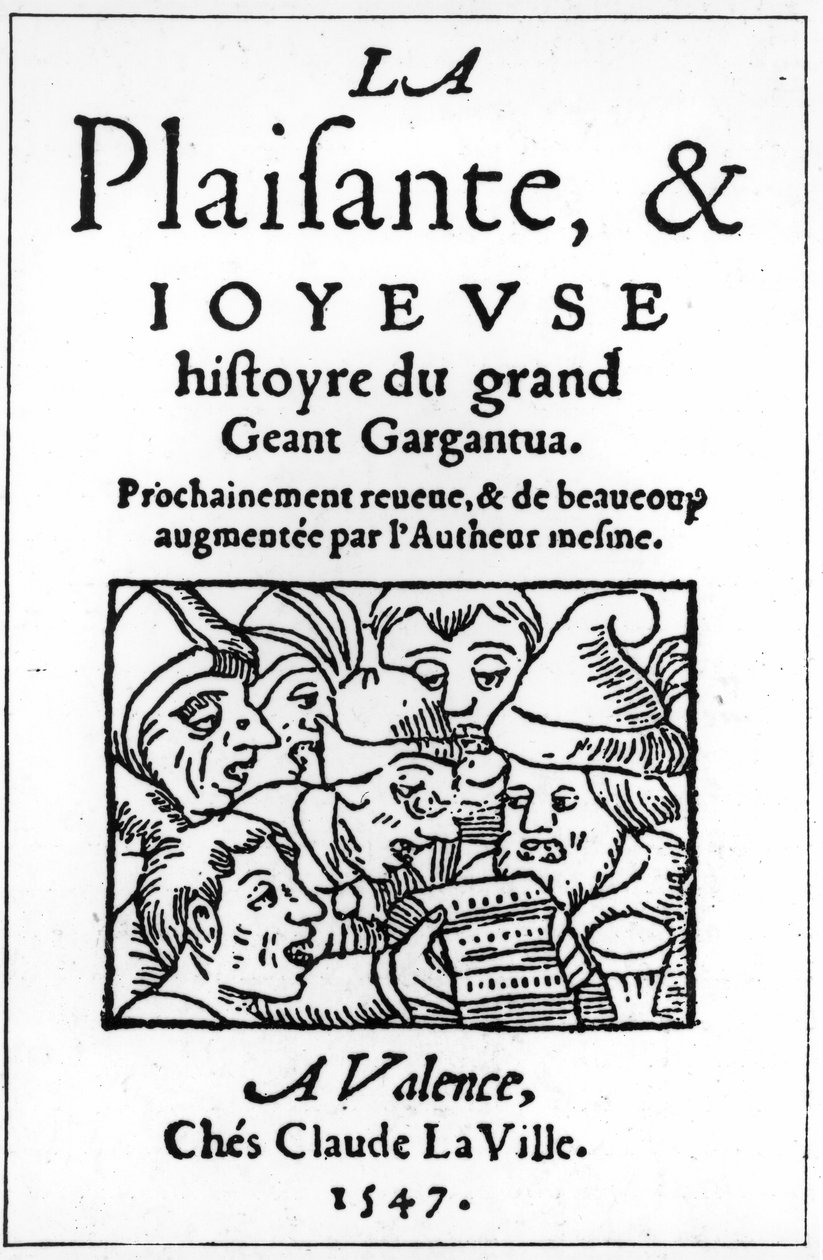 Titlepage of Gargantua por Francois Rabelais (1494-1553) 1547 (xilogravura) de French School