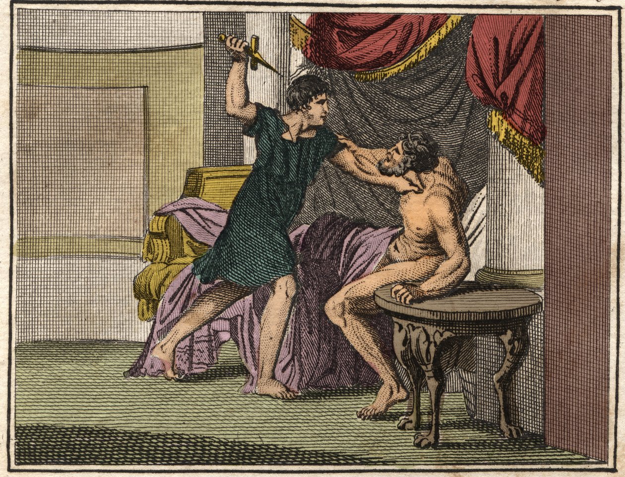 Titus Manlius (cônsul em 347 aC) armado com uma faca, obriga a tribuna Pomponius para retrair acusações feitas contra seu pai Lucius Manlius Imperiosos, que estava fazendo de French School