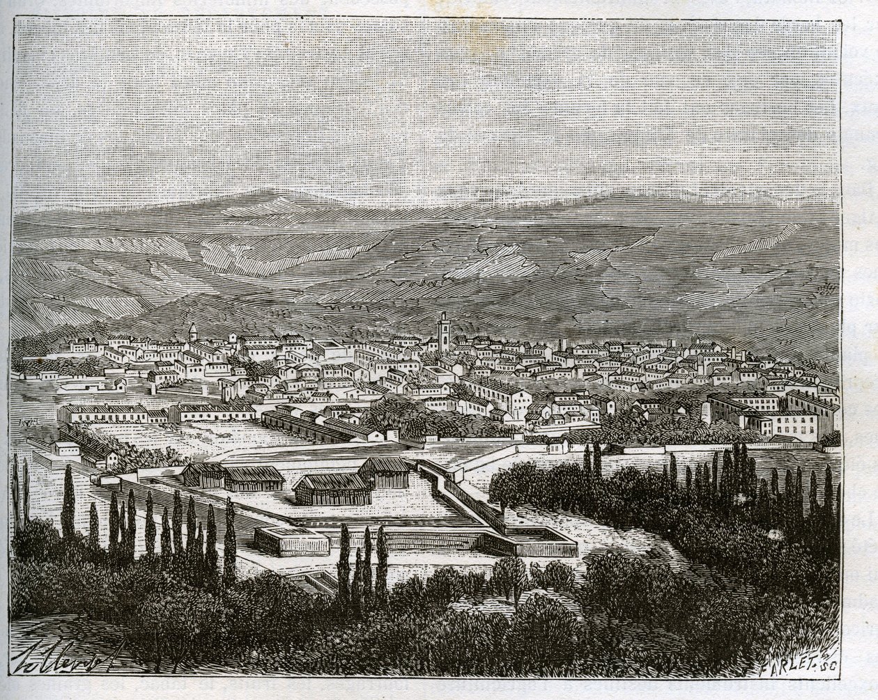 Tlemcen en agery au 19 century - gravura em "La France illustree: geographie, histoire, administration statistique" de V.A. Malt-Brown. 1884 de French School