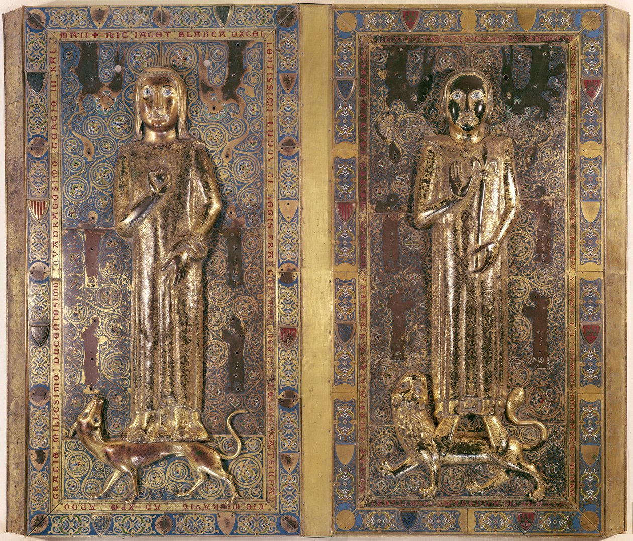 Túmulo de Jean (1234-50) e Blanche (1234-50) da França, filhos de Luís IX (1214-70) e Marguerite de Provence (ouro e esmalte) de French School