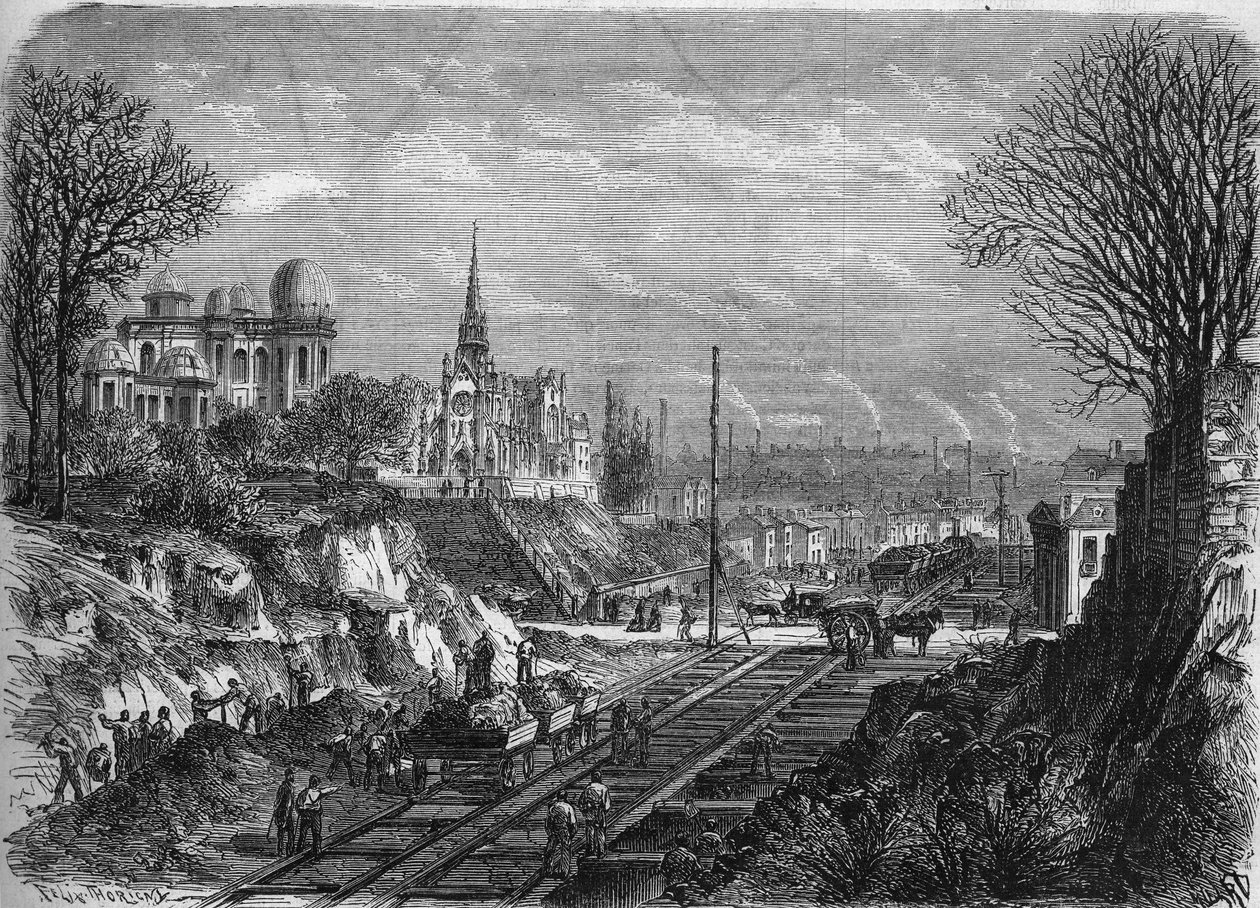 Transformações de Paris sob o Segundo Império, Paris Haussmannian : o tédio da avenida Arago. Gravura em "Le Monde Illustre" n°568 de 29 de fevereiro de 1868. de French School