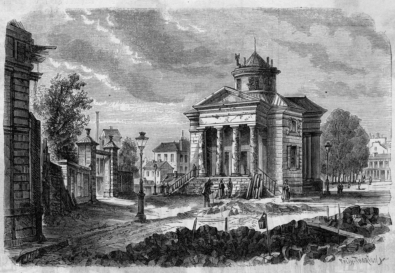 Transformations of Paris under the Second Empire, Haussmannian Paris: view of the Combat barriere and the extension of the rue Magnan, 1868. Gravura em "Le Monde Illustre" n°598 de 26 de setembro de 1868. de French School