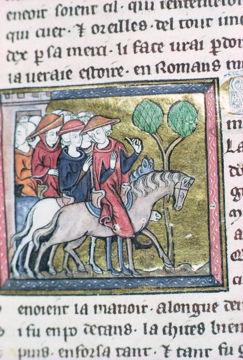 Viajantes, do romano de Jules Cesar de French School