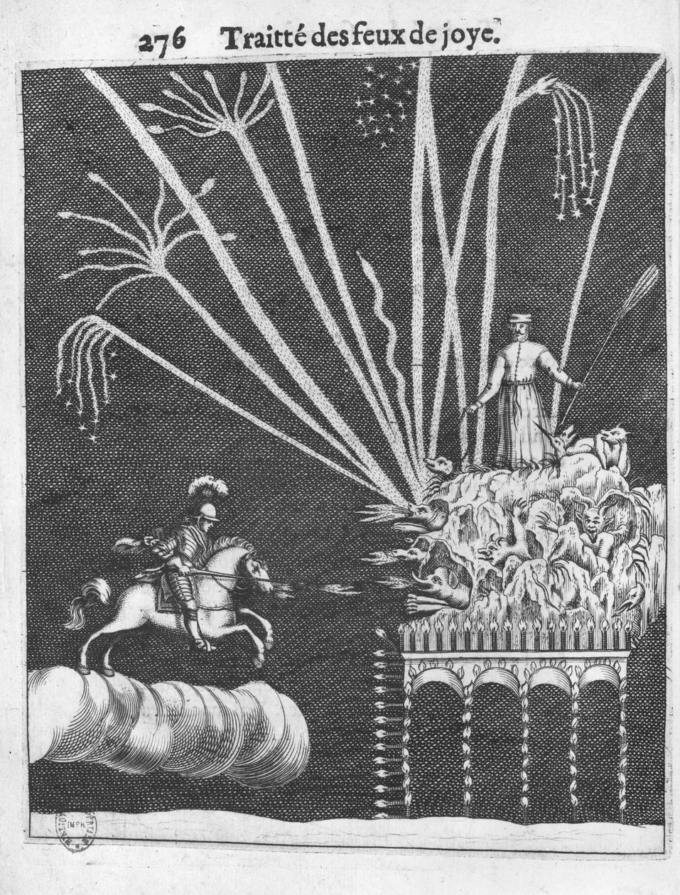 Tratado das fogueiras, ilustração da prática da guerra por François Malthus, Paris, 1656 de French School