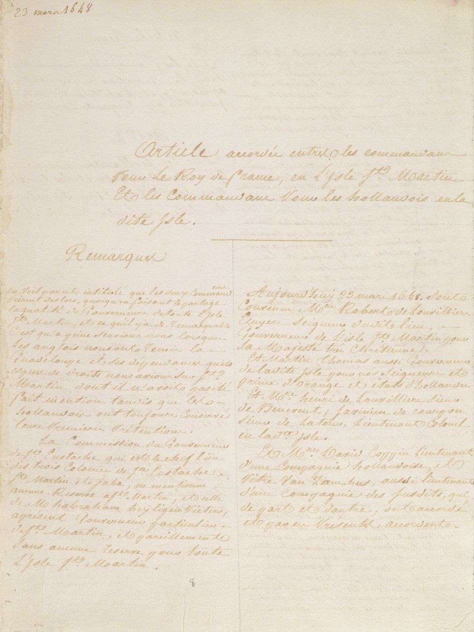 Tratado de Concórdia, 23 de março de 1648 de French School