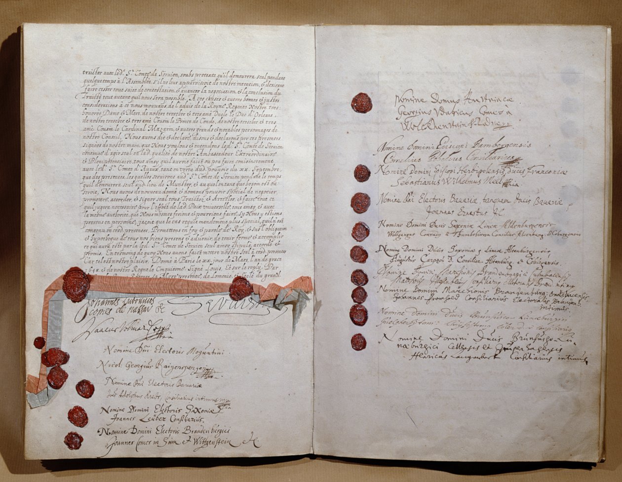 Tratado de Westphalia, assinado em Munster, em 24 de outubro de 1648 (ver 212750) de French School