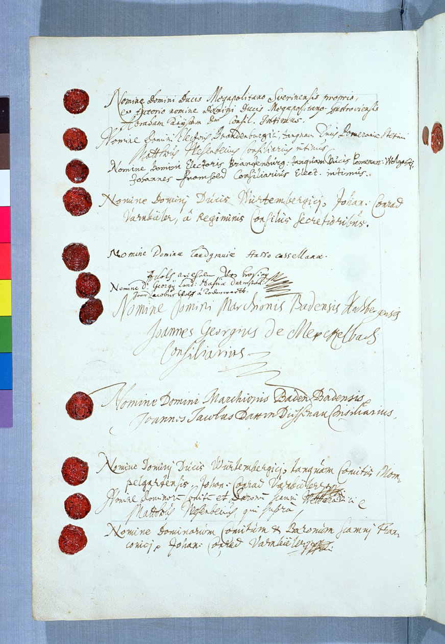 Tratado de Westphalia, assinado em Munster, em 24 de outubro de 1648 (ver 212750) de French School