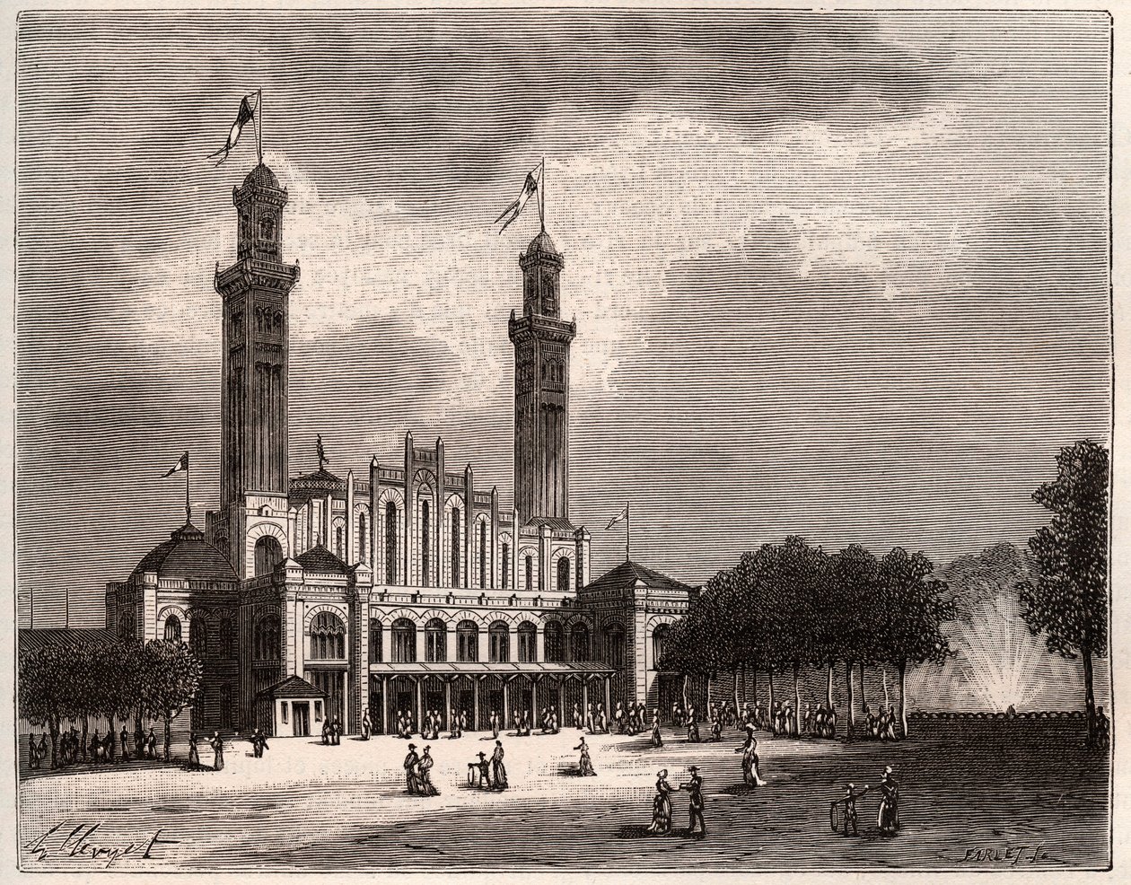 Trocadero a Paris - gravura em "La France illustree: geographie, histoire, administration statistique" de V.A. Malt-Brown. 1884 de French School