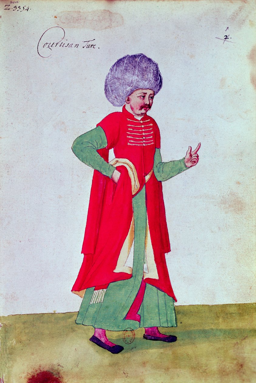 Cortesão turco, 1567 (wc no papel) de French School