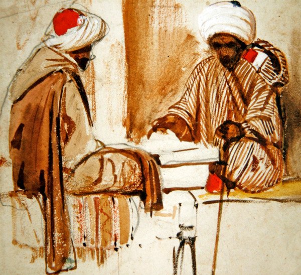 Dois árabes jogando Gamão de French School
