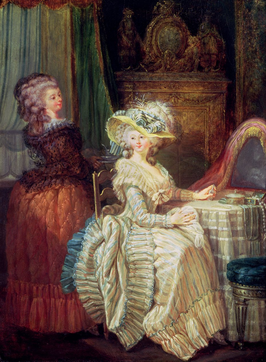 Duas mulheres em uma cômoda de French School